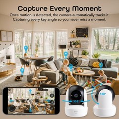 Geeni Orbit 2K PTZ Indoor Smart Security Camera Auto Tracking WiFi Night Vision