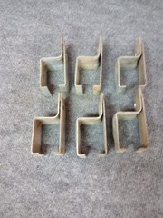 Lot of 6 Used rustic Stanley Hardware Steel Single Box Rail Brackets
