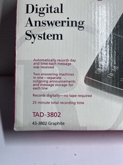 Radio Shack 2-Line Digital Answering Machine 43-3802 Graphite