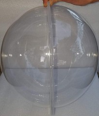 Acrylic Dome/Plastic Hemisphere – Clear – 13 Diameter, 3/4 Flange with Pre-Drill