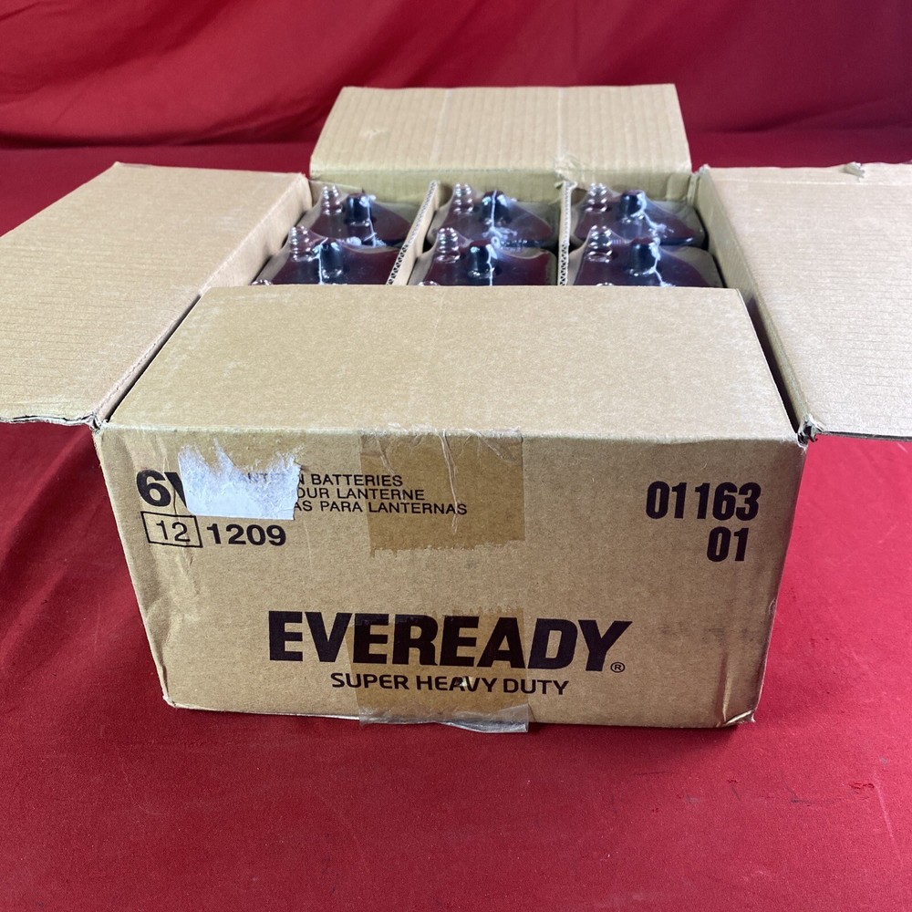 Lot Of 12 Eveready (1209) Lantern 6 Volt Battery Heavy Duty Spring Top – Sealed!