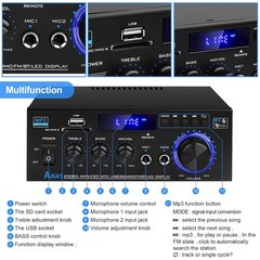 Stereo Receiver & Amplifier Home Audio Amp, AK45 Bluetooth Receiver for Home