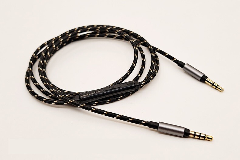 Nylon Audio Cable with Mic For SONY MDR-NC60/NC50/NC200D/NC500D/SBH60 Headphones