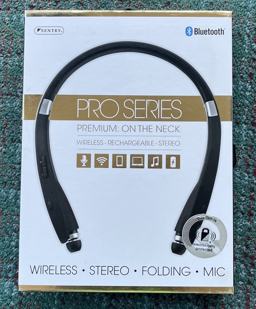 Sentry Pro Series BT950 Bluetooth Neckband Headphones, Wireless Stereo, NEW