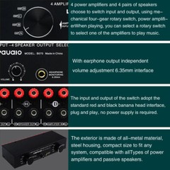 Selector Switcher Speaker Switch 4 Input 4 output Power Amplifier Speaker NEW