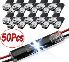 50pcs 2 Pin Waterproof Electrical Connector Car Automotive Wire Plug Terminal