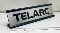 TELARC Jazz Desk Sign – Custom Made Silver Aluminum Reversible