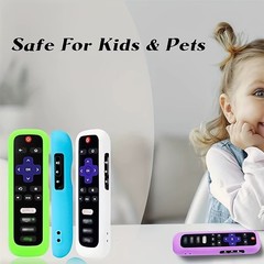 1P Silicone Remote Control Cover For Roku Glow-In-The-Dark TV Remote Holder Case