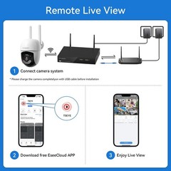 8MP 10CH NVR Outdoor Wireless Security CCTV PTZ Camera System 12” Monitor 2TB
