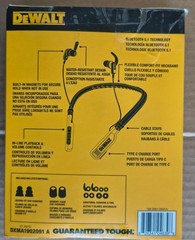 NEW DeWalt Jobsite Pro Wireless Earphones 190 2091 DW2 A Black /Yellow Free Ship