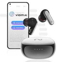 AI Voice Recorder Earbuds Real-Time Transcription ANC Meeting Notes | Silver