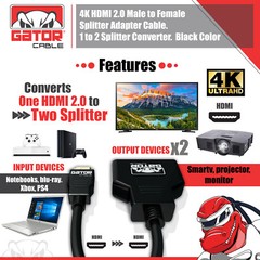 4K HDMI 2.0 Cable Splitter Switch UHD HDTV Switcher Signal Split 1 In To 2 Out