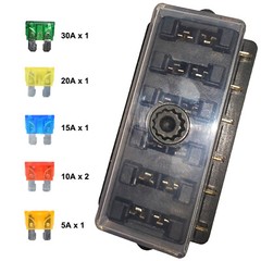 6/ 12 Way Blade Fuse Box Block Holder LED Car Boat Power Distribution Panel 12V