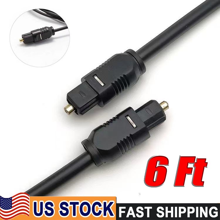 6FT Digital Fiber Optic Audio Cable Cord Optical TosLink for TV DVD AMP USA