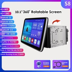 10.1” Android 12 8+128GB Rotatable QLED Car Stereo Radio GPS Wifi Double 2 DIN
