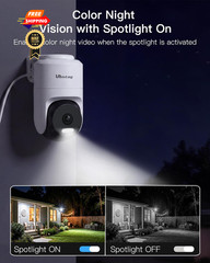 VIMTAG Pan/Tilt Outdoor Security Camera, 2.5K 4MP WiFi White&Black,4MP,1Pack