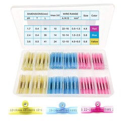 200/50pcs Heat Shrink Butt Wire Connectors Crimp Terminal Waterproof 26-10AWG