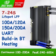 JBD Smart BMS 7S-24S 100A 120A 150A 200A Lifepo4 LFP Battery w/Balance+Bluetooth