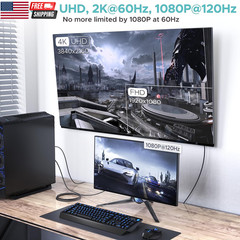 4K Displayport to HDMI Cable [UHD, Metal Case, Nylon Cable] 6FT Unidirectional D