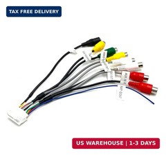20 Pin Car Radio RCA Audio Replacement Harness with 8 Female RCA Connector Video