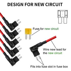 Low Profile Mini Fuse Tap Upgraded Locking Clip Adapter With 5a Fuse For Rv Suv