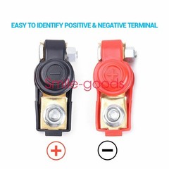 2 Car Battery Terminal Connector Post Positive Negative Heavy Duty Universal