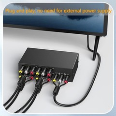4-Port RCA Composite Video Audio AV Switch Selector Switcher Splitter Box 4-Wayp