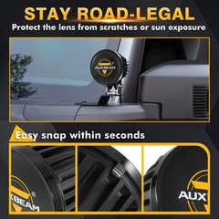 AUXBEAM 4″ LED Work Driving Light Bar SPOT Pods Amber DRL & Black Covers Shield