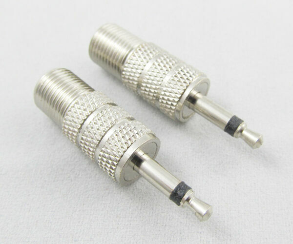 10pcs 3.5mm 1/8″ Mono Male Plug to F-Type F Female Iack Adapter Connector