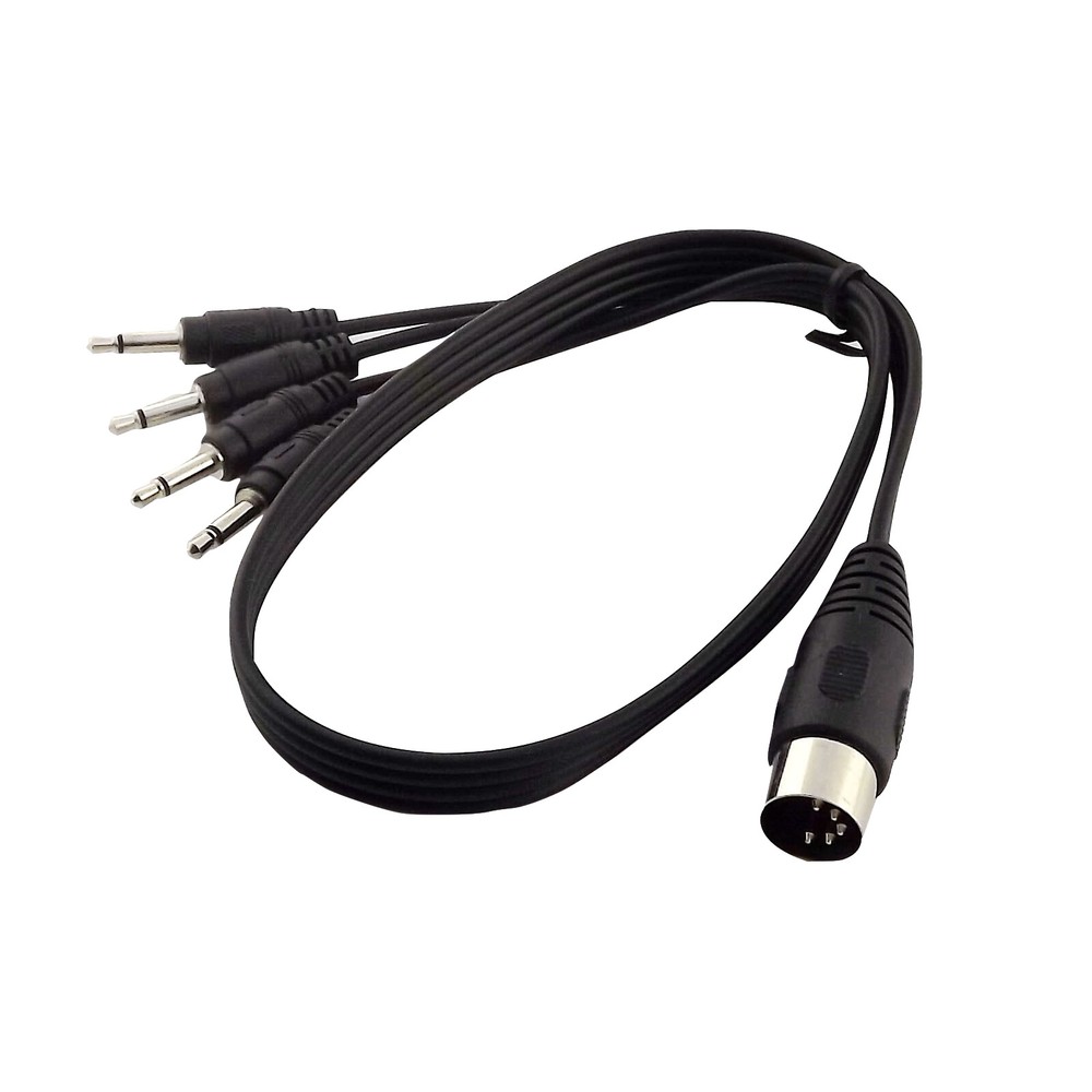 50cm MIDI DIN 5 Pin Male Plug to 4x 3.5mm 1/8″ Jack Mono AUX Audio Adapter Cable