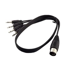50cm MIDI DIN 5 Pin Male Plug to 4x 3.5mm 1/8″ Jack Mono AUX Audio Adapter Cable