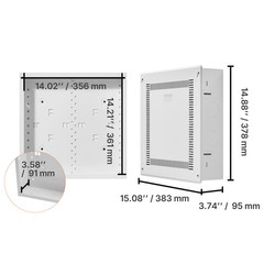 VEVOR Structured Media Enclosure 14 in Recessed in-Wall TV Media Box with Cover