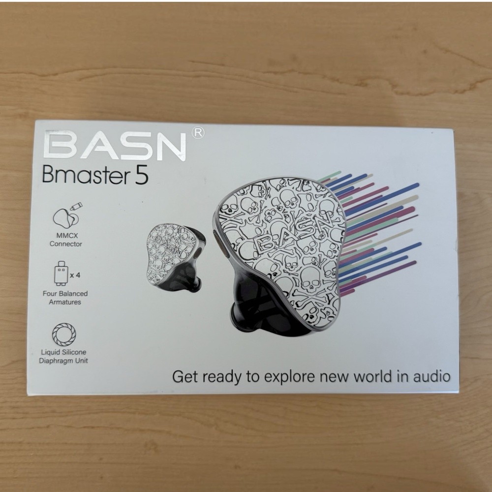 BASN Bmaster5 in-ear DLC monitors 4BA 5 Drivers Audiophile IEM Glacier White