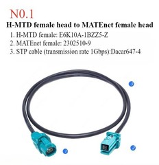 1PC FOR MATEnet 9-2302454-9 to H-MTD Ethernet Cable Harness 1000Mbit Rate 0.5m