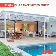 Pyle PDWR61BTWT 6.5″ Indoor Outdoor Waterproof Bluetooth Speaker System White