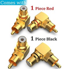 Warmstor 2-Pack RCA Right Angle Adapter 90 Degree RCA Male to Female Adapter …