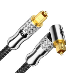 24K Gold-Plated Optical Audio Cable [10Ft/3M] – Digital Toslink SPDIF Cable Comp