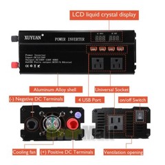 6000W 5000W 4000 Watt Pure Sine Wave Inverter For Off Grid Solar Panel Kit 4 USB