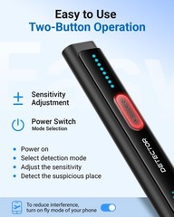 6-in-1 Hidden Camera & Bug Detector – GPS Tracker Finder for Travel, Hotels, Car