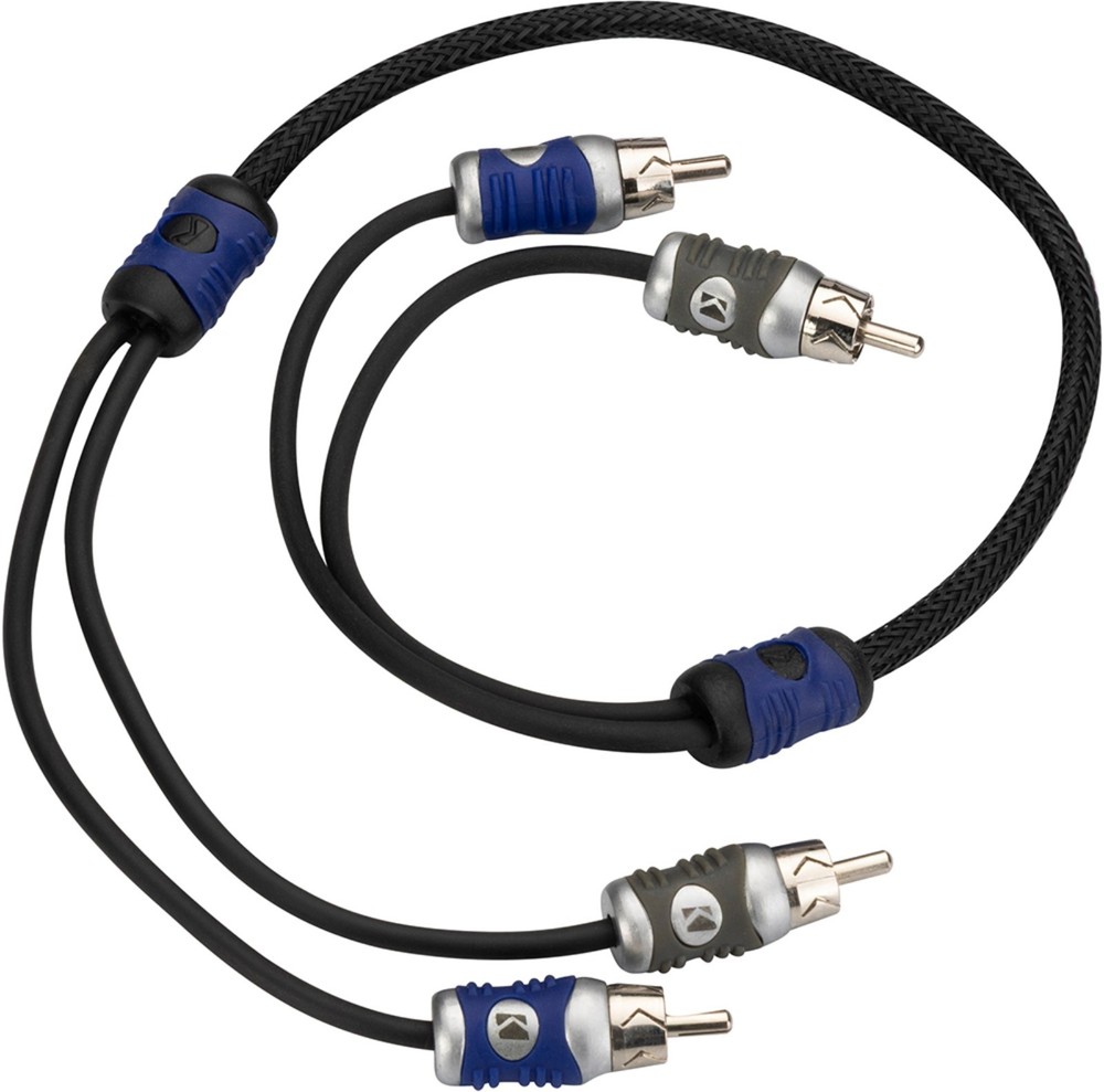 KICKER 46QI205 2-CHANNEL Q-SERIES INTERCONNECT RCA SIGNAL AMPLIFIER CABLE 1.64FT