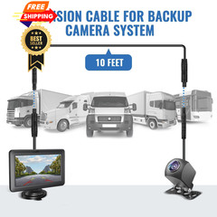 EWAY 4 Pin Extension Cable (10FT/3M) for Dash Cam Rear View 10FT, Black