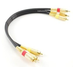1ft Premium Grade 3-RCA Male to 3-RCA Male 24k Gold-Plated Audio/Video Cable