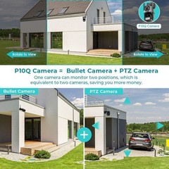 8MP 4K WiFi Security Camera: Dual Lens, 1-8X Zoom Outdoor PTZ Home Cam* US STOCK