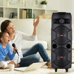Loud Portable Bluetooth Speaker Dual Sub woofer Party Heavy Bass Sound System