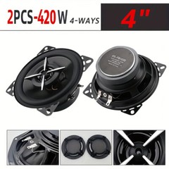 2pcs 4 Inch Car HiFi Coaxial Speakers- 420W 4-Way Full Range Frequency Speakers