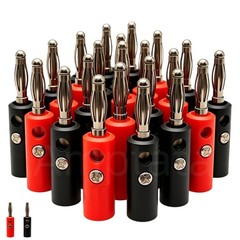 20pcs Banana Plugs 4mm Screw Lock Speaker Wire Audio Jack Connector Lantern Type