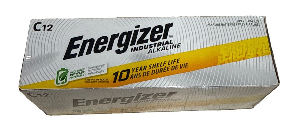 Energizer EN93 Industrial Alkaline Batteries, C , 12 Batteries/Box, EXP. 12/2035