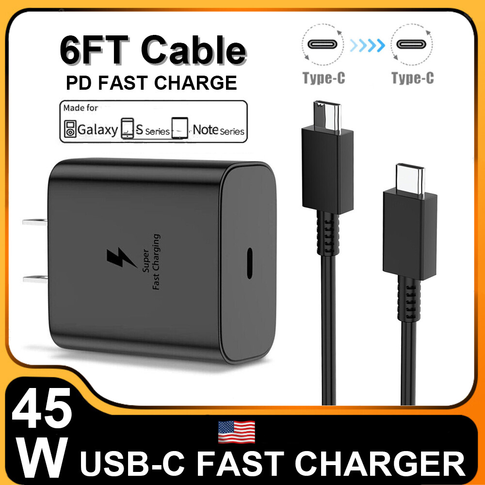 45W PD Universal Fast Charger Wall Adapter Type C Cable For Samsung Galaxy S24+⚡