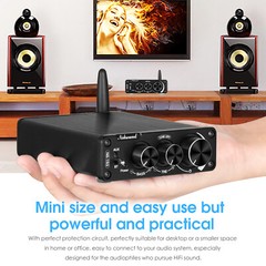 200-Watt Bluetooth 5.0 Stereo Audio 2 Channel Amplifier Hi-Fi Speaker Power Amp