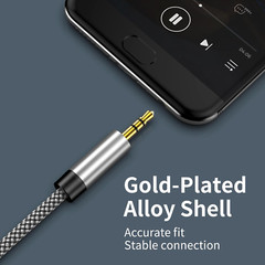 3.5Mm Nylon Braided Aux Cable 3FT, Audio Auxiliary Input Adapter Male to Male Co
